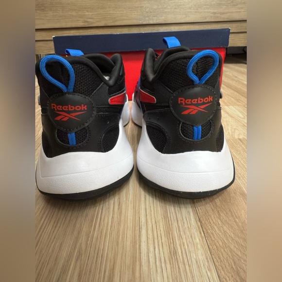 Reebok Turbo Restyle Sneaker Unisex Adults 10 Black/Cobalt/Vector Red Lace Up~ - Picture 6 of 12